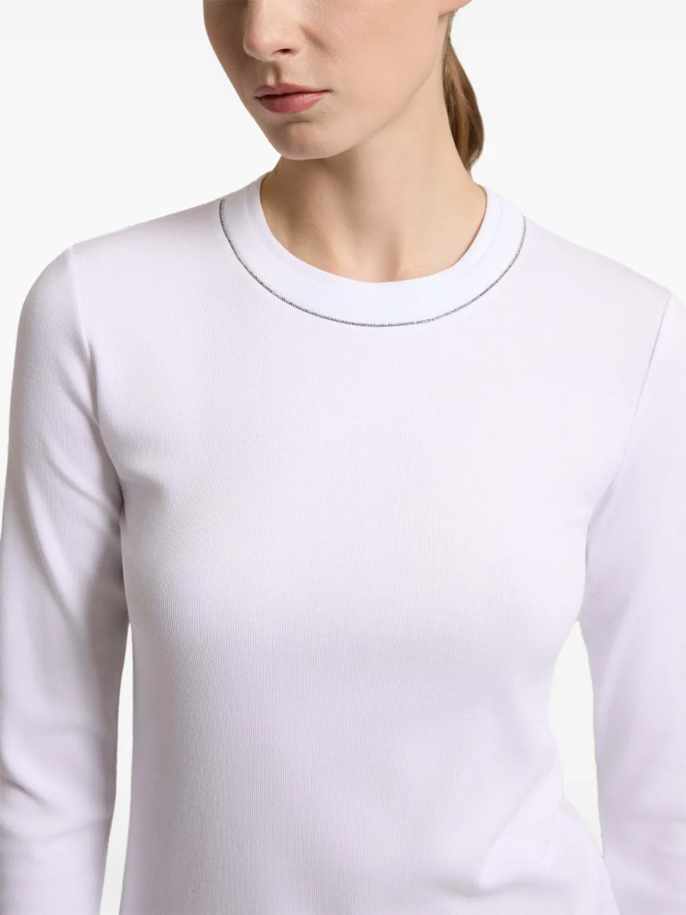 Peserico monili-chain long-sleeved T-shirt Wit