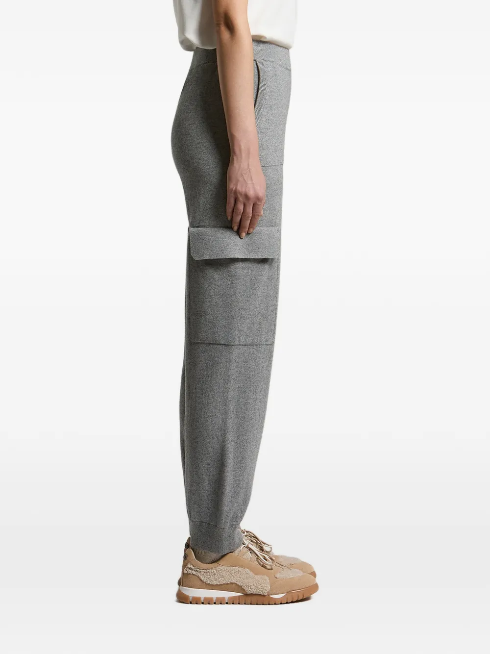 Peserico Gebreide cargo broek Grijs