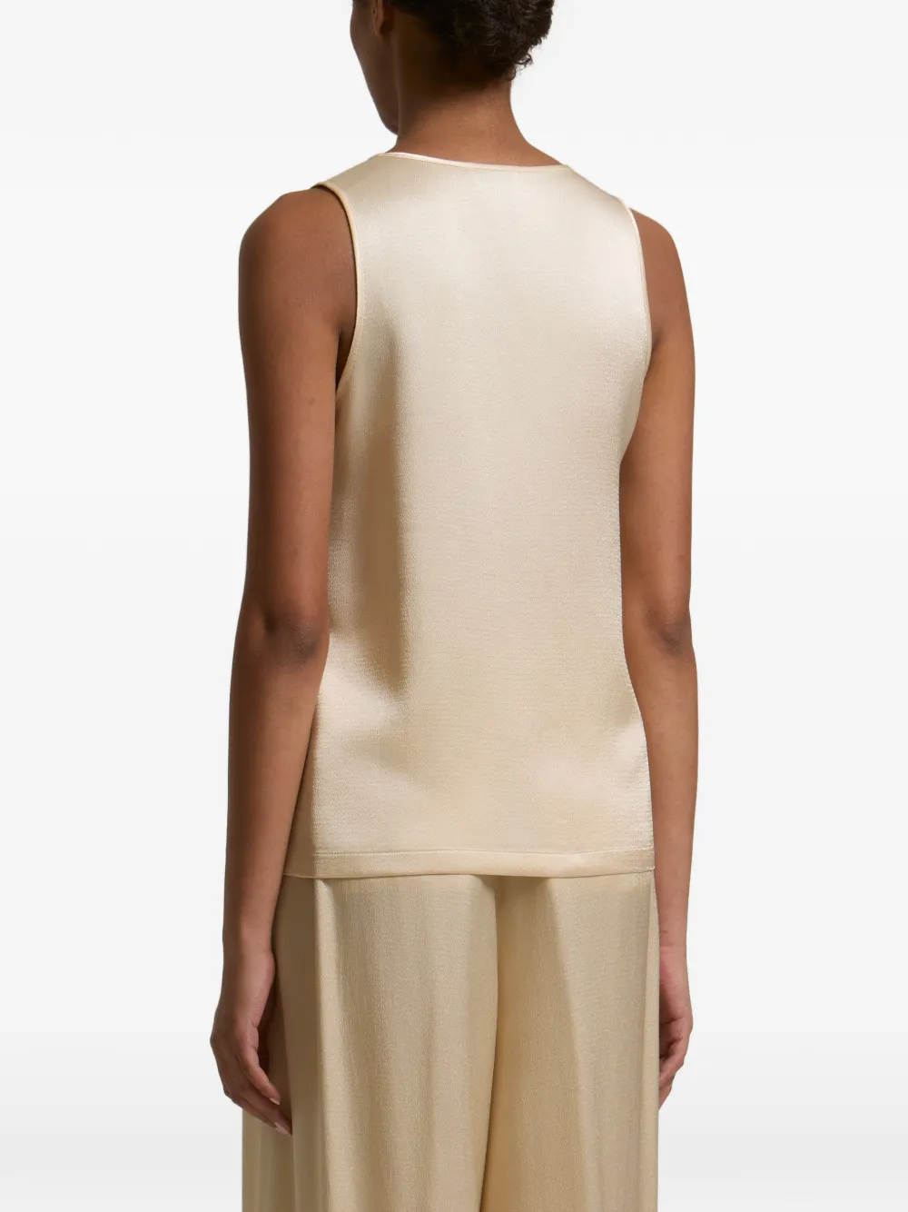 Peserico Tanktop met diepe ronde hals Beige