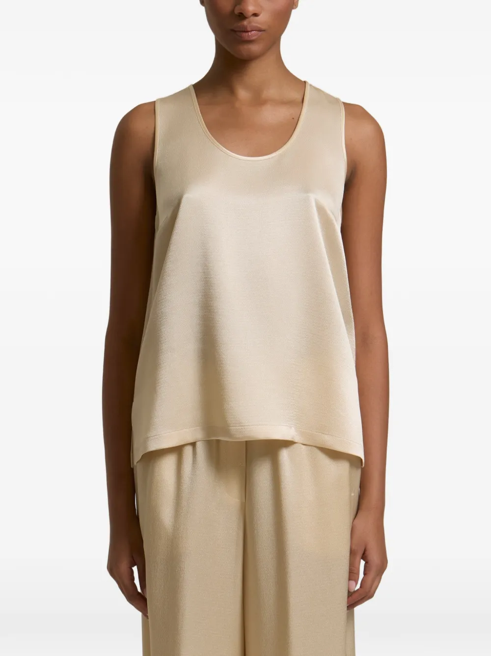 Peserico Tanktop met diepe ronde hals Beige