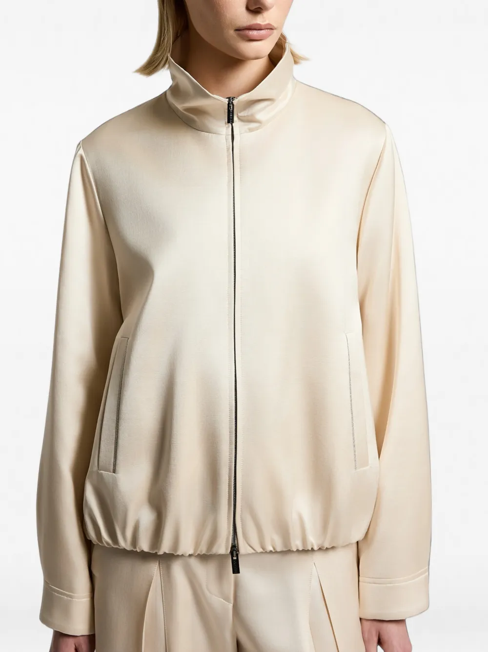 Peserico Bomberjack met satijnen afwerking Beige