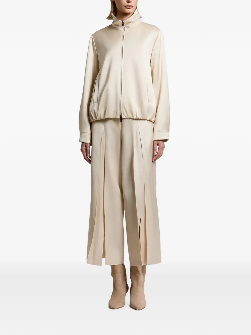 Peserico Bomberjack met satijnen afwerking Beige