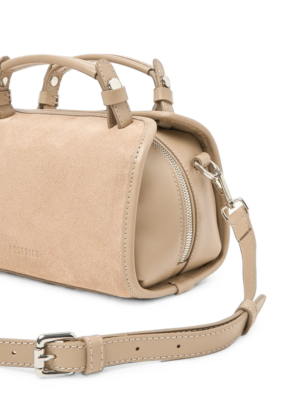 Peserico Mini-tas met suède vlakken Beige
