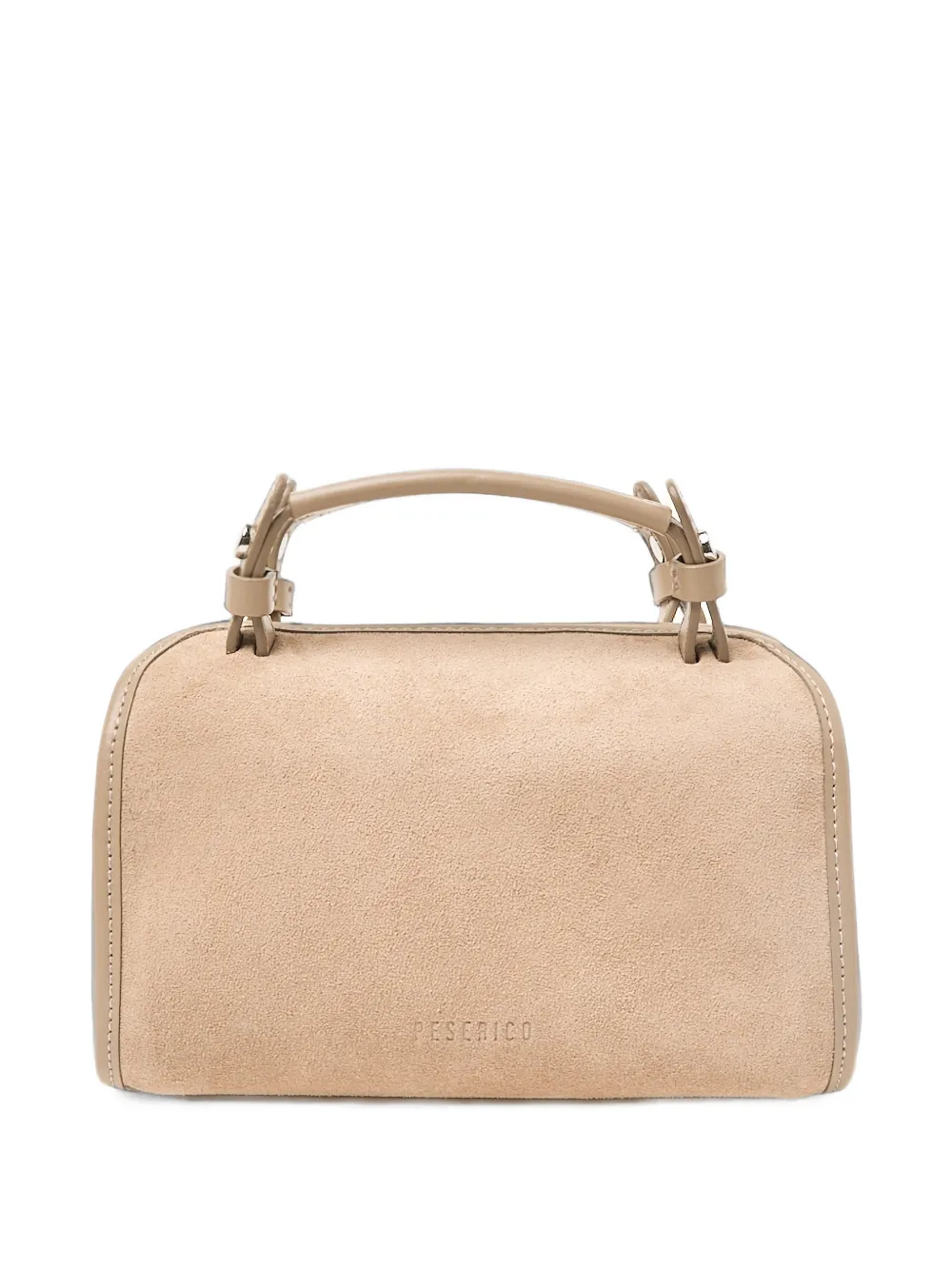 Peserico Mini-tas met suède vlakken Beige