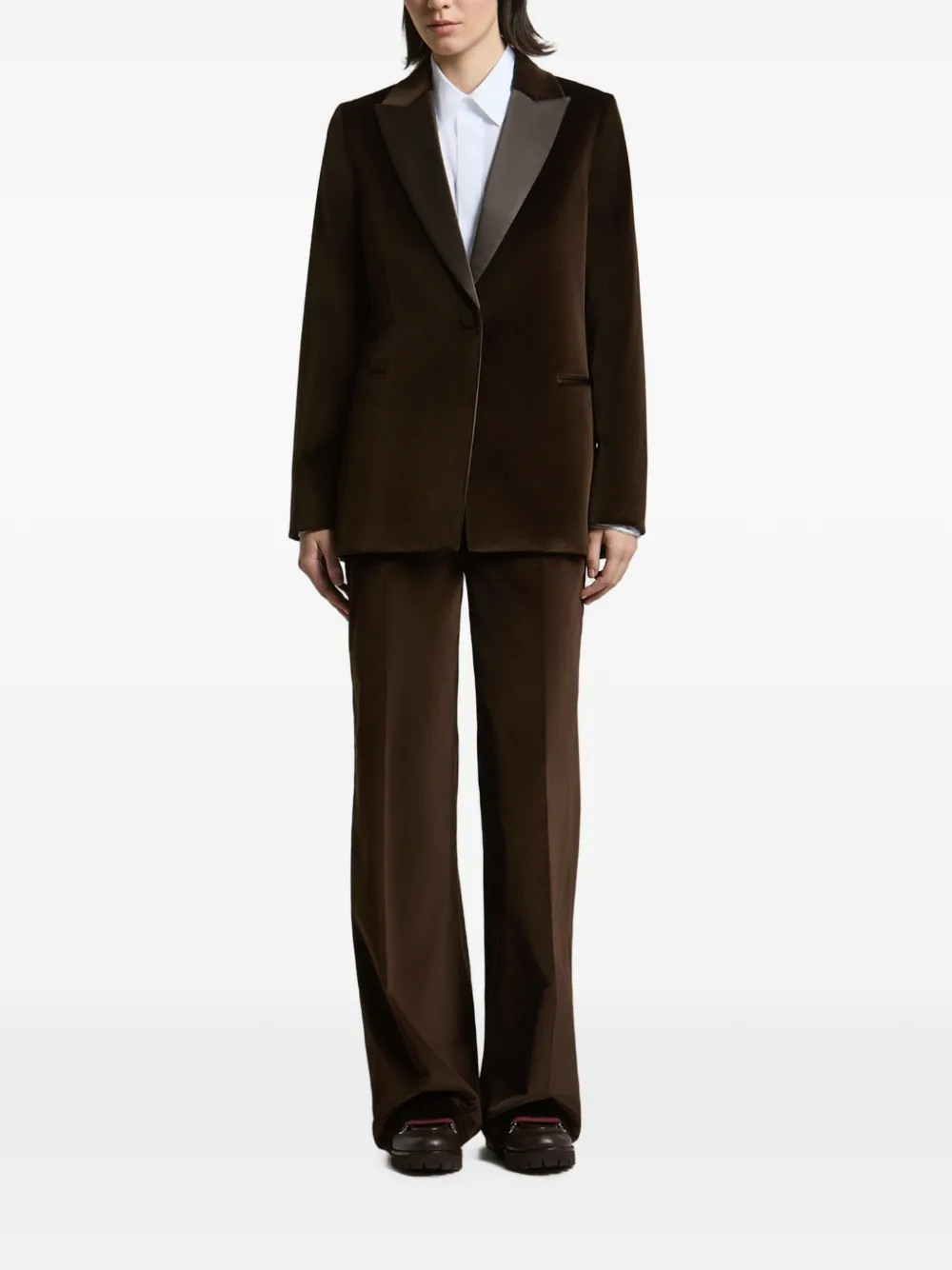 Peserico Blazer met puntige revers Bruin