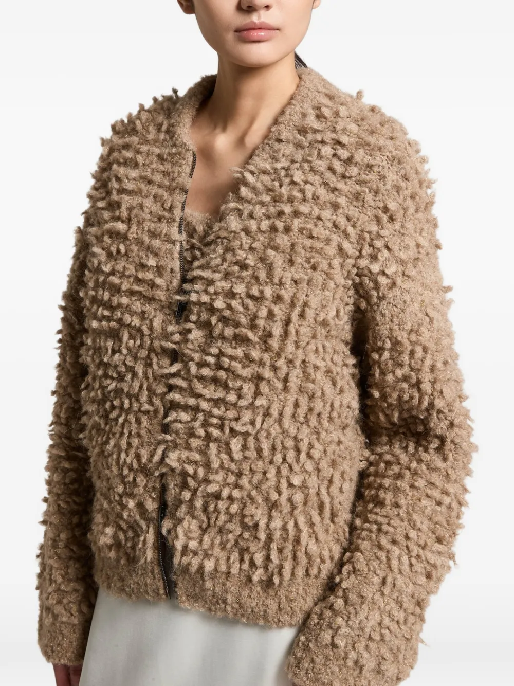 Peserico Bouclé vest Beige