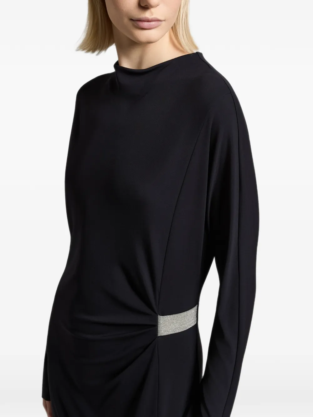 Peserico Maxi-jurk met metallic detail en ruches Blauw