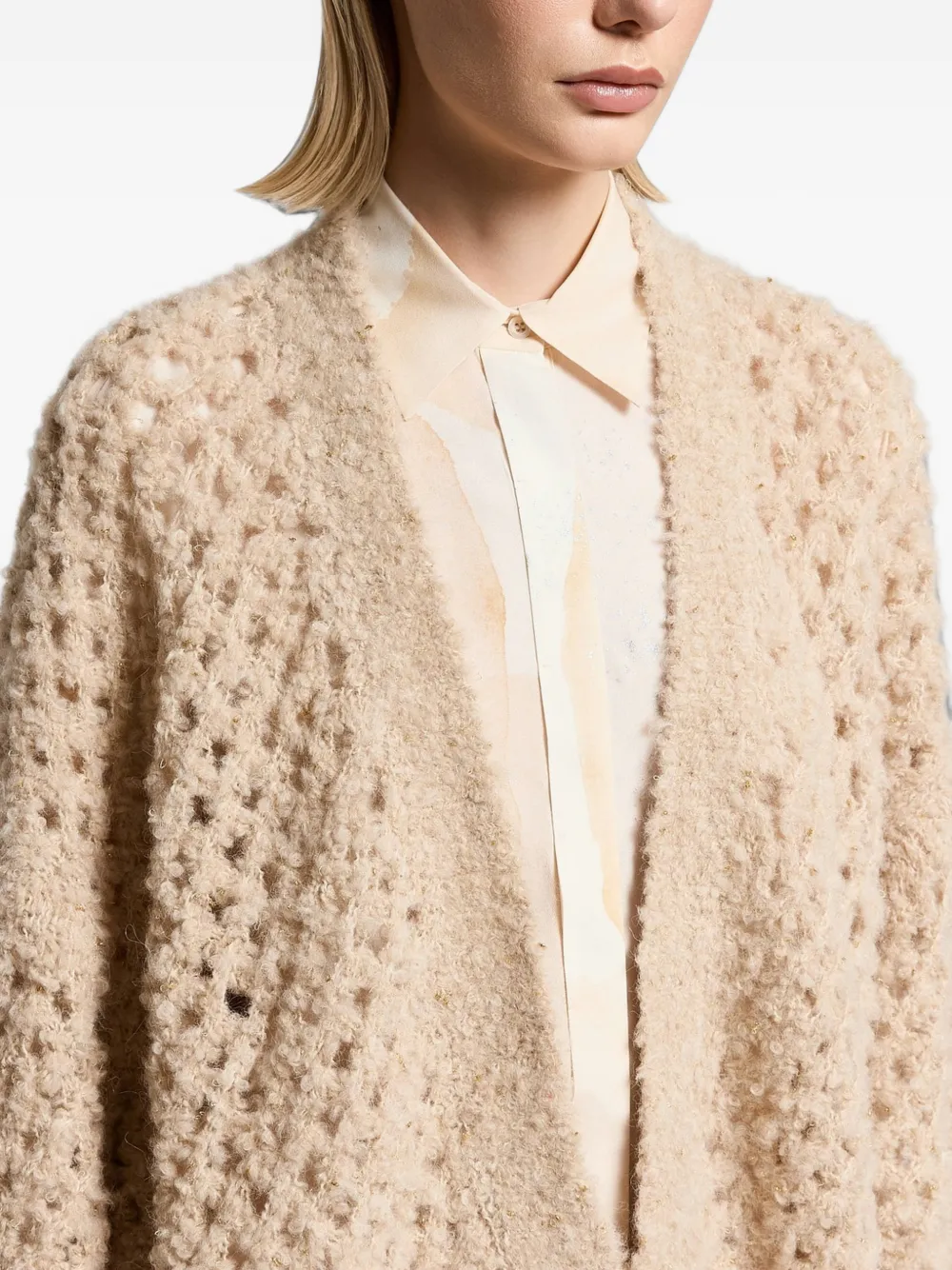 Peserico open-knit cardigan Beige