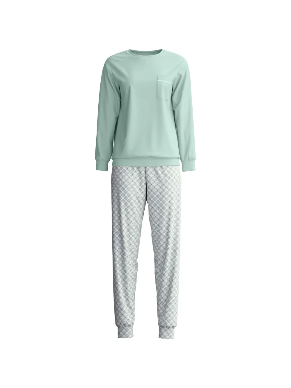 CALIDA geometric-print chest-pocket pajamas - Grün