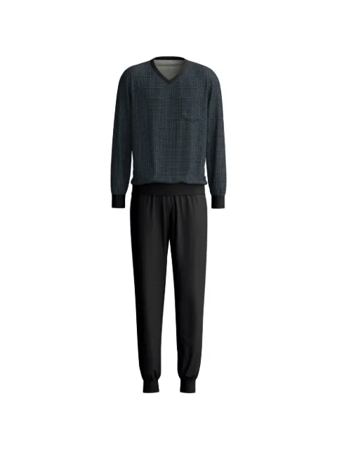 CALIDA geometric-print V-neck pajamas