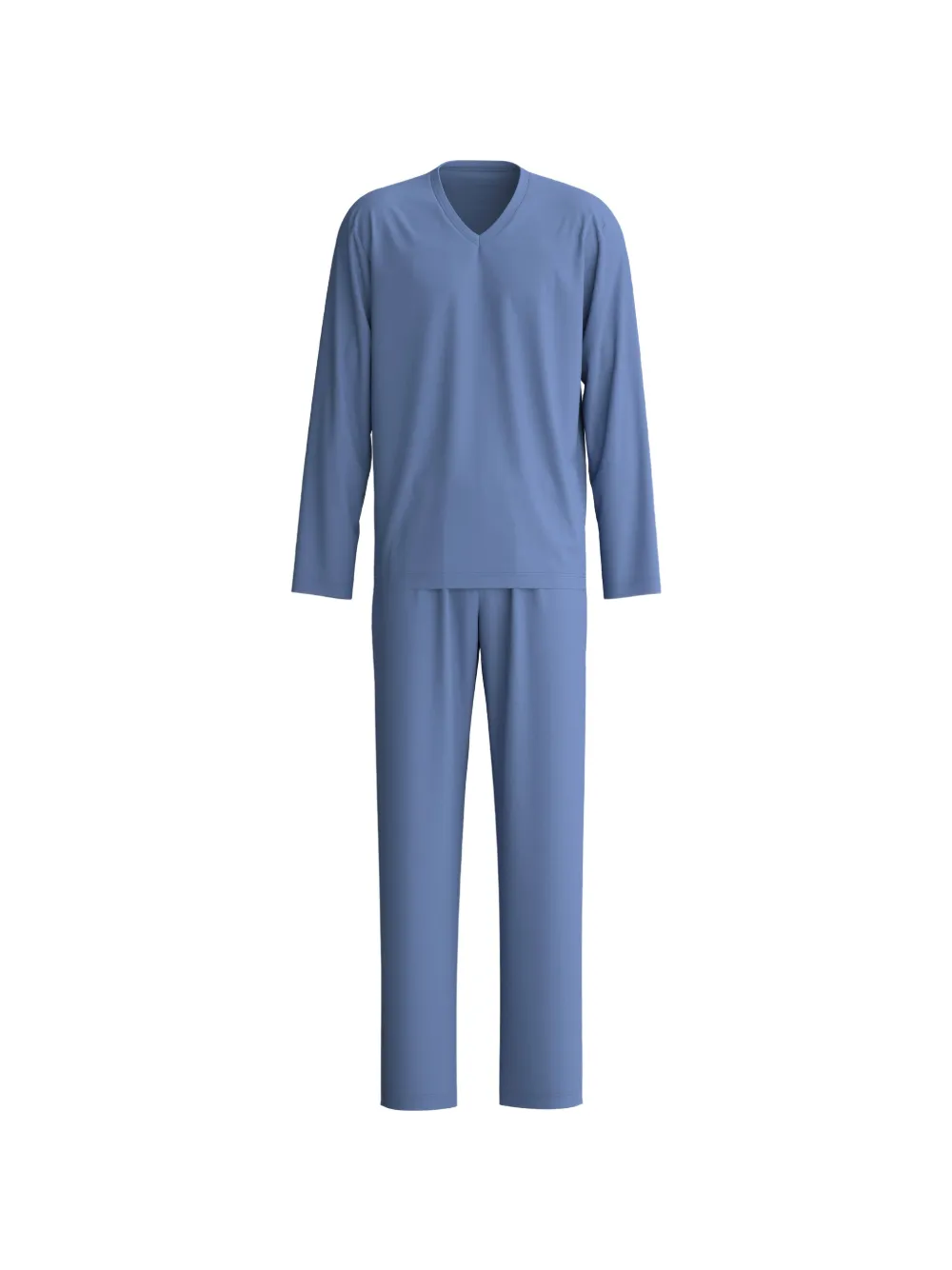 CALIDA V-neck cotton pajamas - Blau