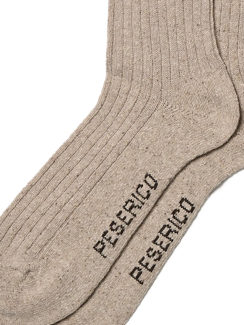 Peserico Ribgebreide sokken met logo-print Beige