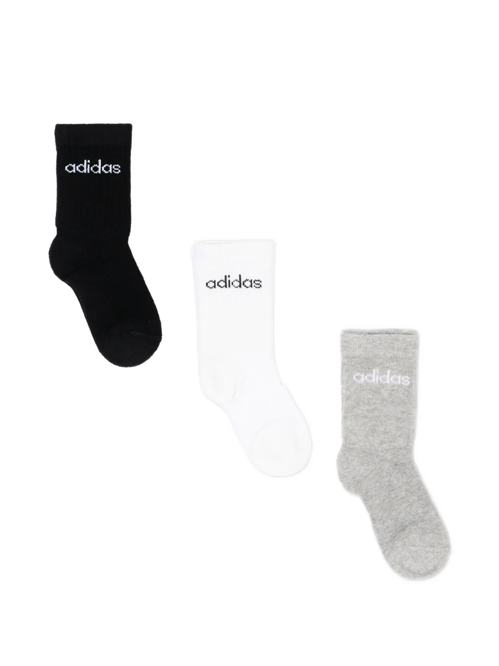 Adidas Kids Drie paar sokken met geborduurd logo Zwart