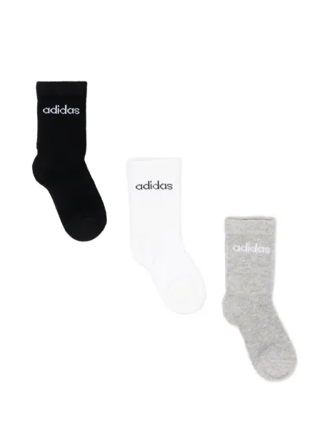 adidas Kids logo-embroidered socks (set of three)