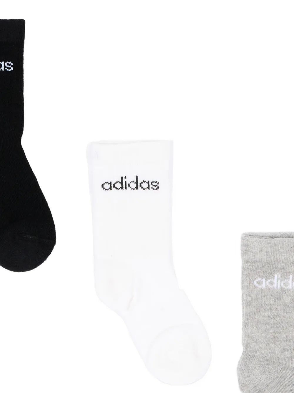 adidas Kids Drie paar sokken met geborduurd logo Zwart