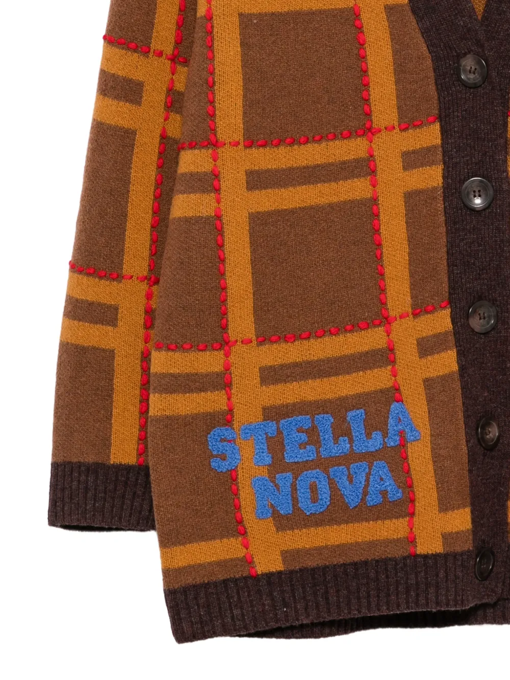 Stella Nova logo-lettering cardigan Bruin
