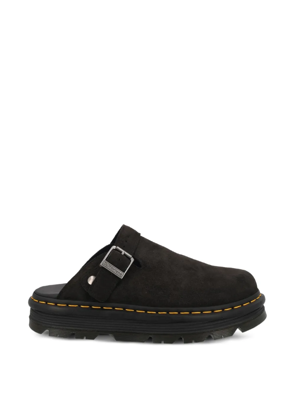 Dr. Martens buckled suede mules - Black
