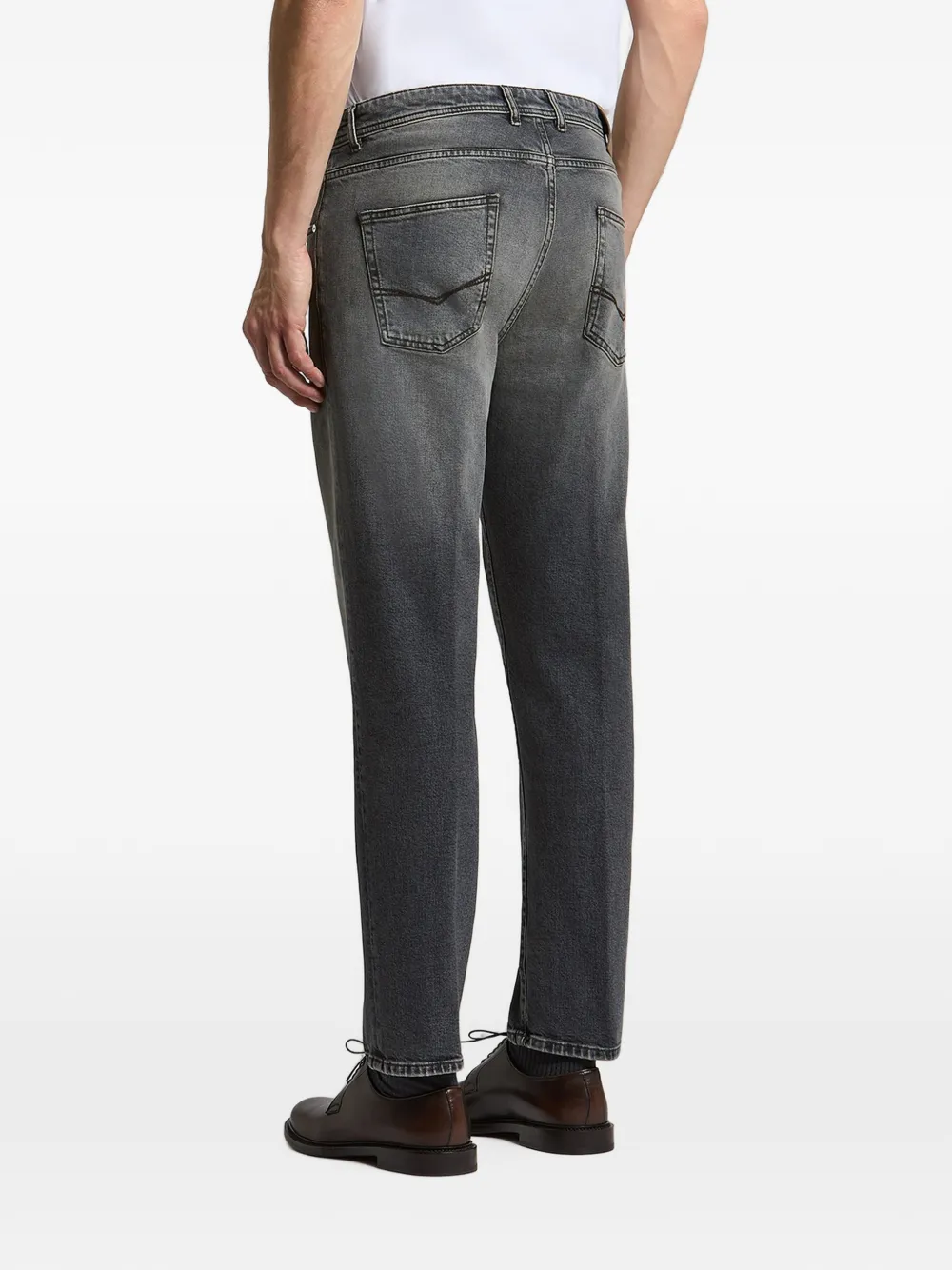 Peserico Jeans met vervaagd effect en riemlussen Grijs