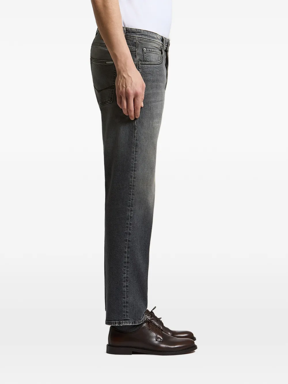 Peserico Jeans met vervaagd effect en riemlussen Grijs