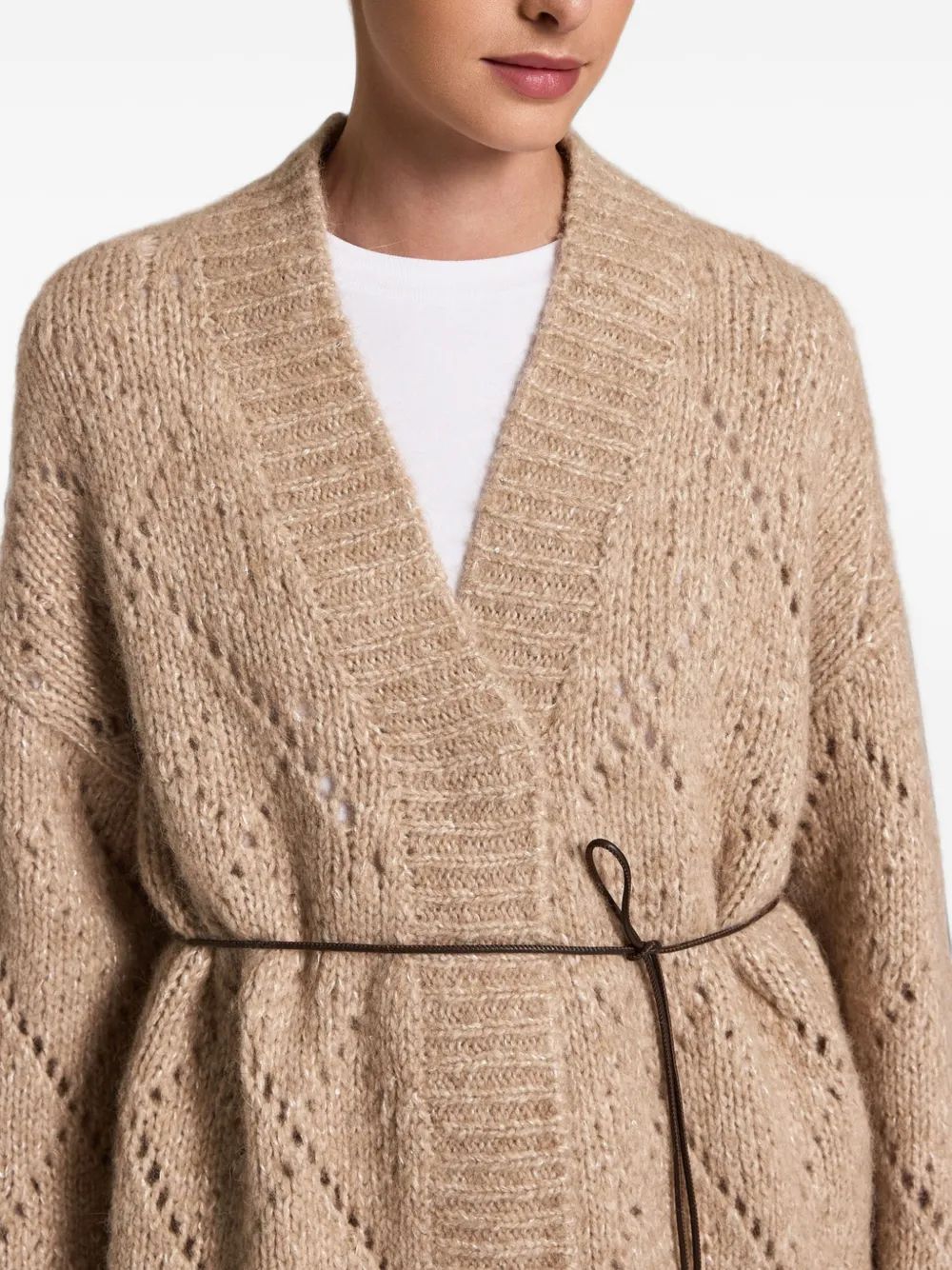 Peserico Vest met ceintuur Beige