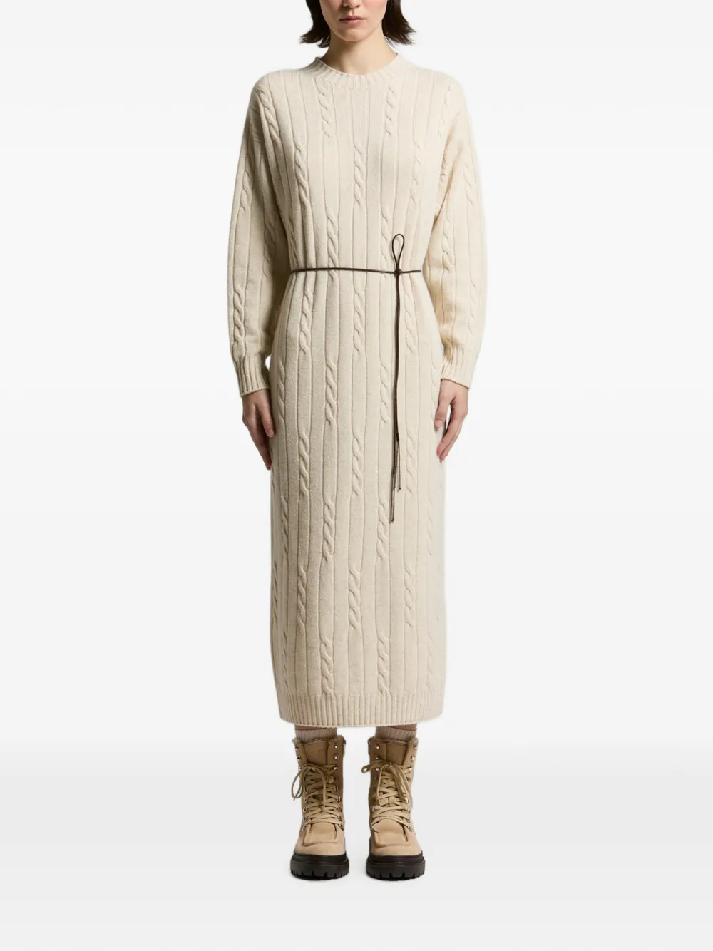 Peserico cable-knit belted maxi dress