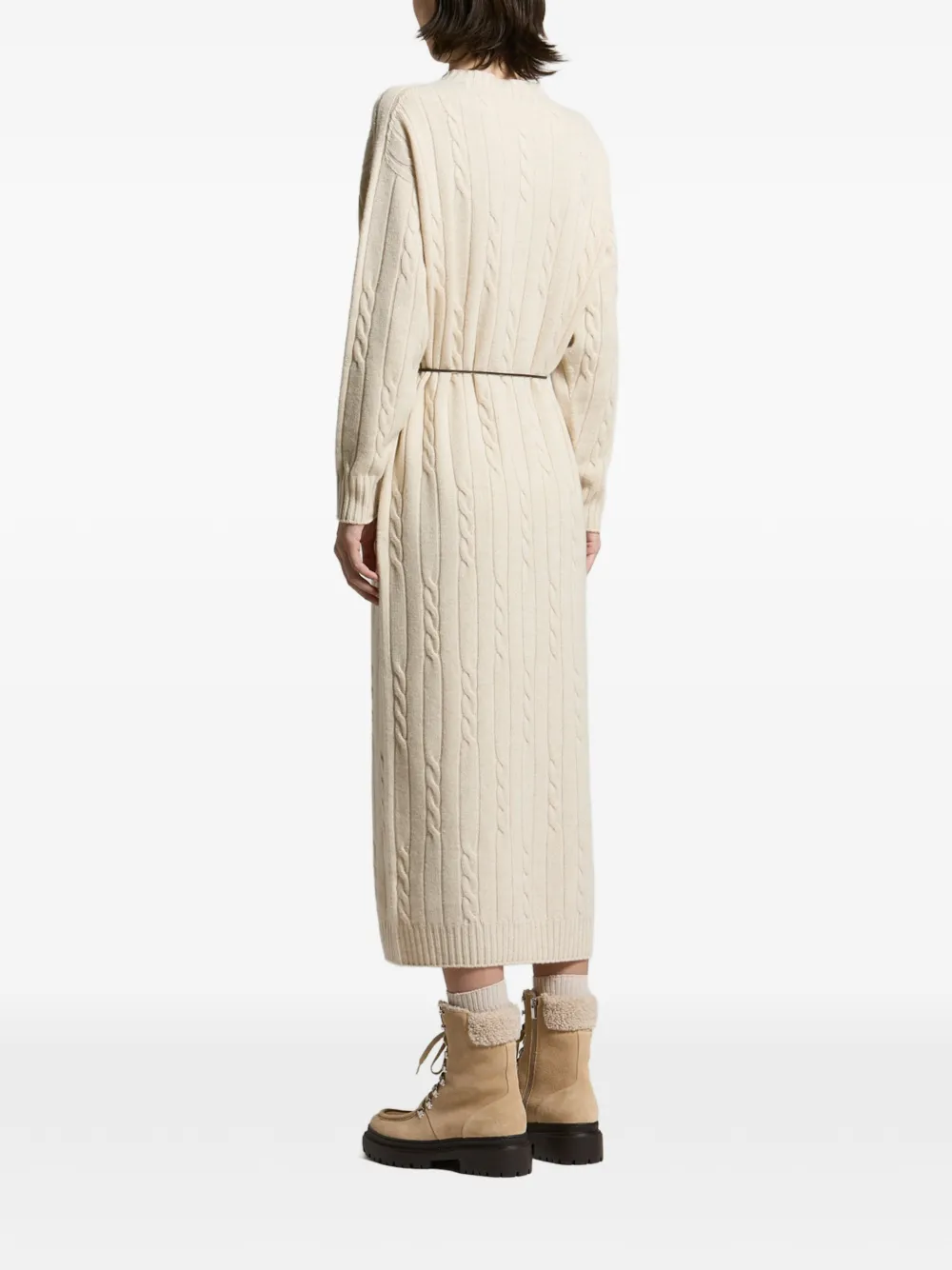 Peserico Kabelgebreide jurk Beige