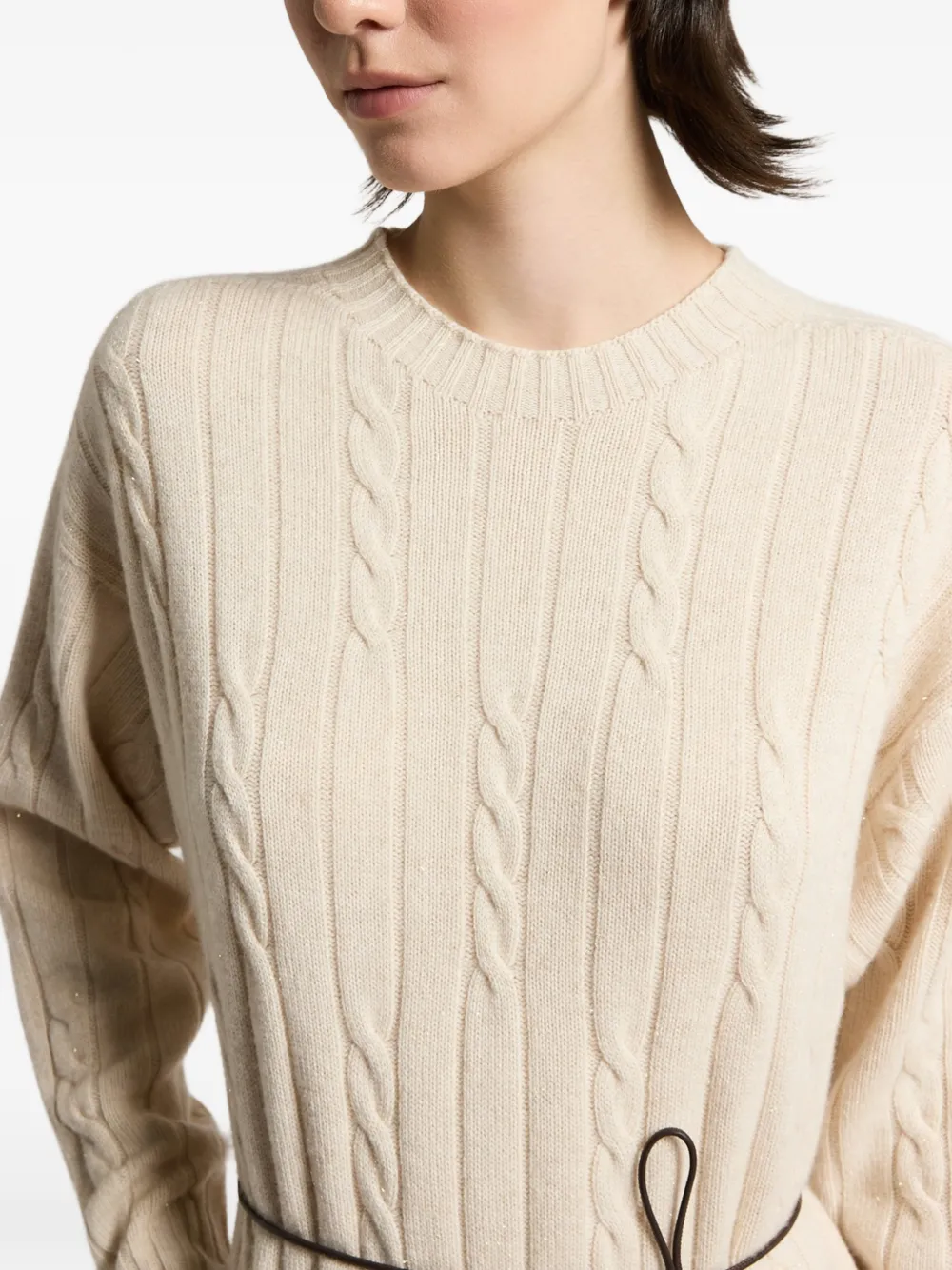 Peserico Kabelgebreide jurk Beige