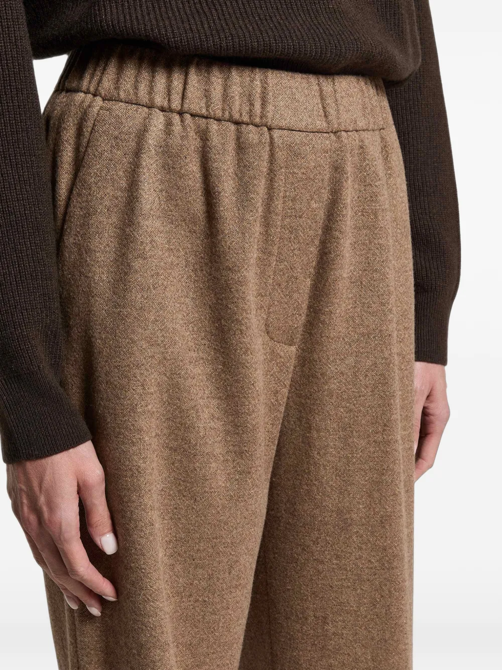 Peserico Broek met elastische tailleband Bruin