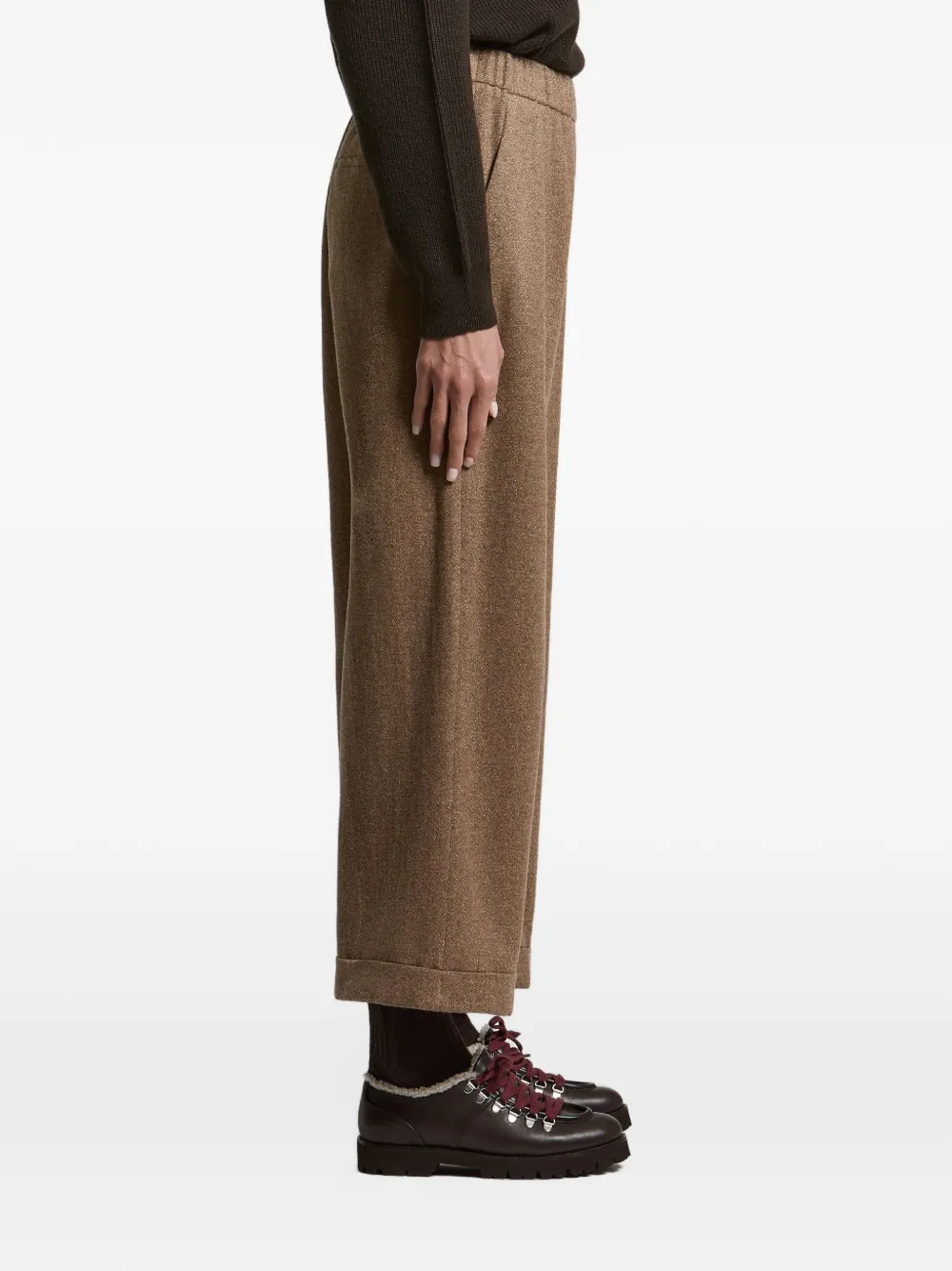 Peserico Broek met elastische tailleband Bruin