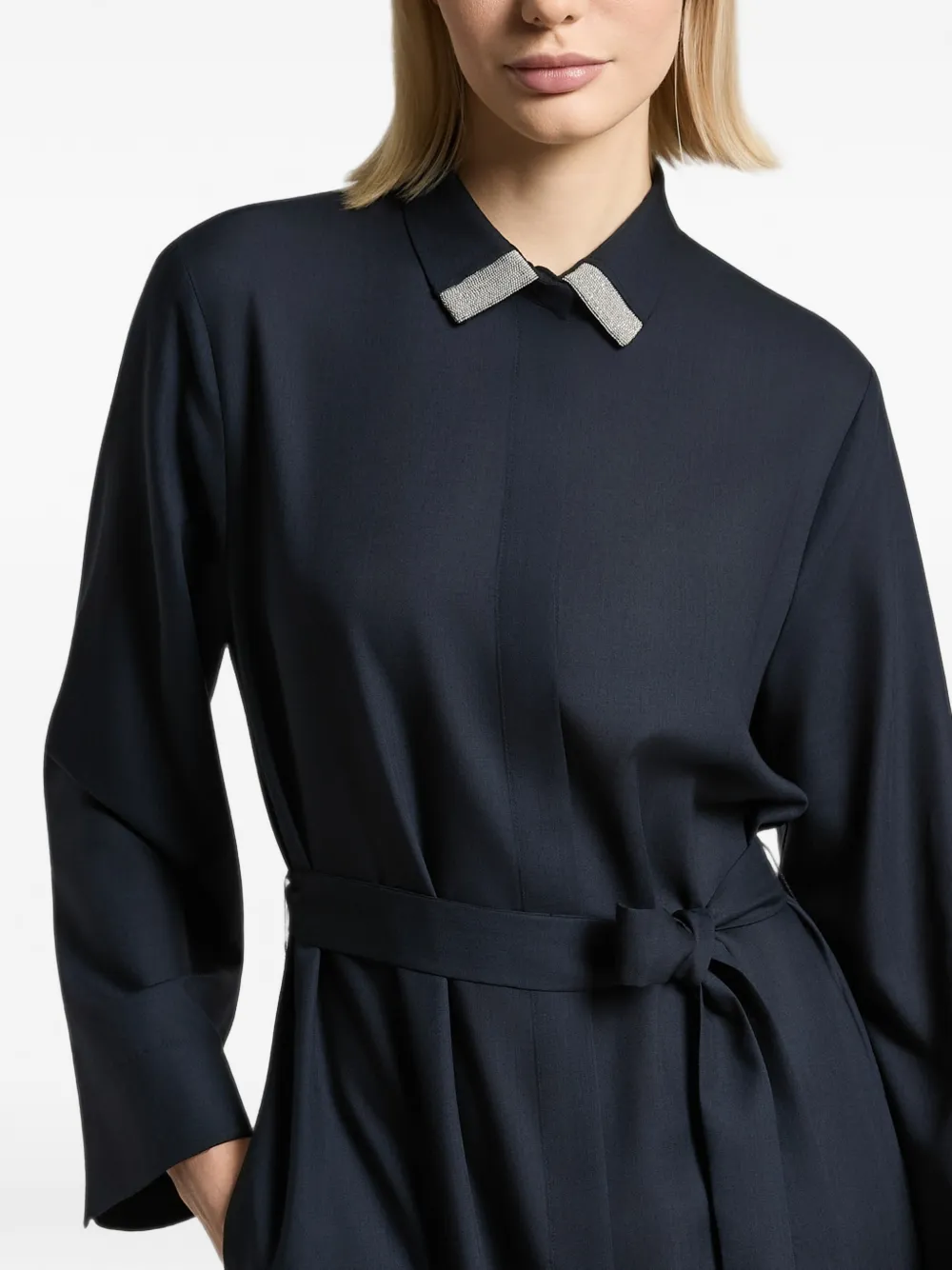 Peserico Maxi-jurk met verfraaide kraag Blauw