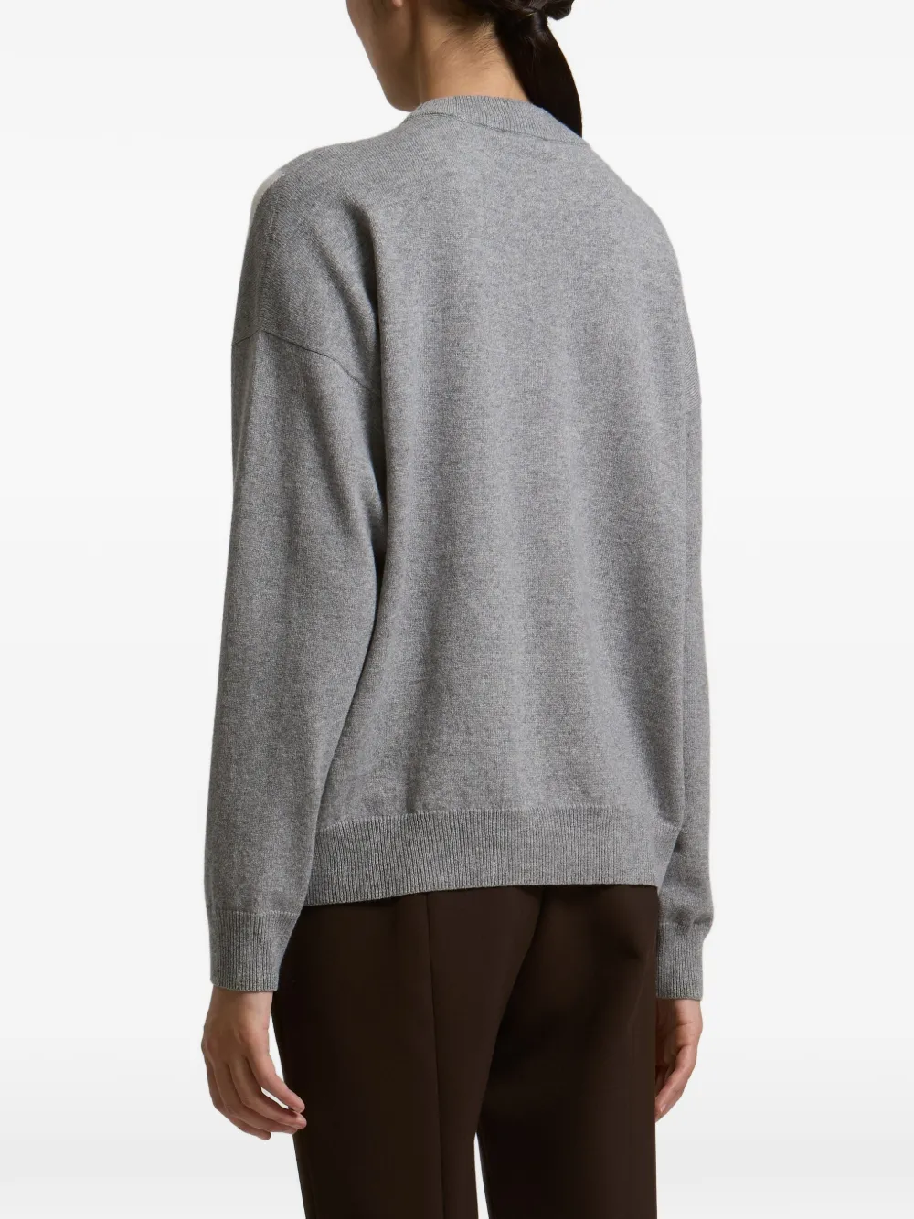 Peserico argyle-intarsia chain-link sweater Grijs