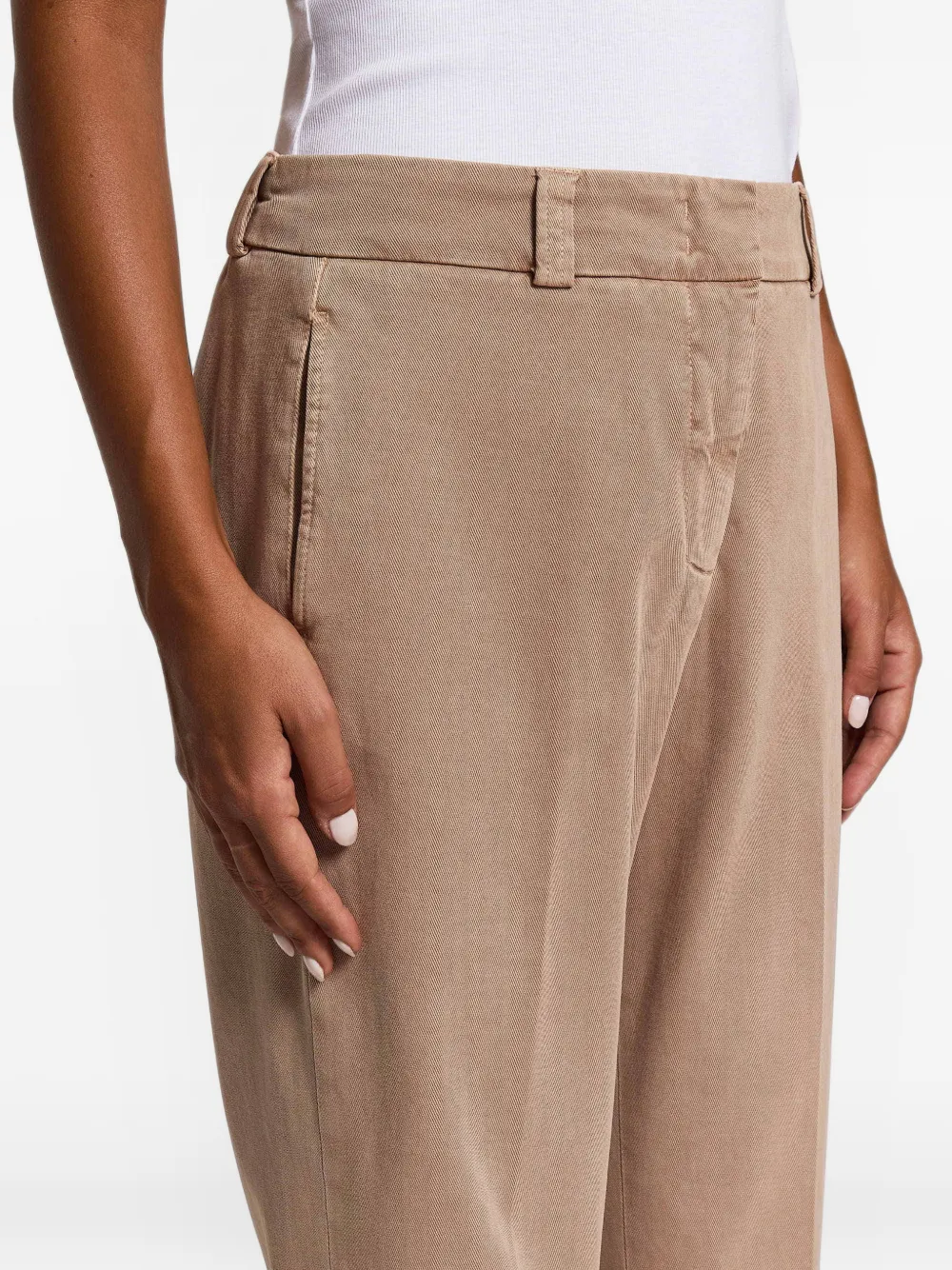 Peserico turn-up cuff tailored trousers Beige