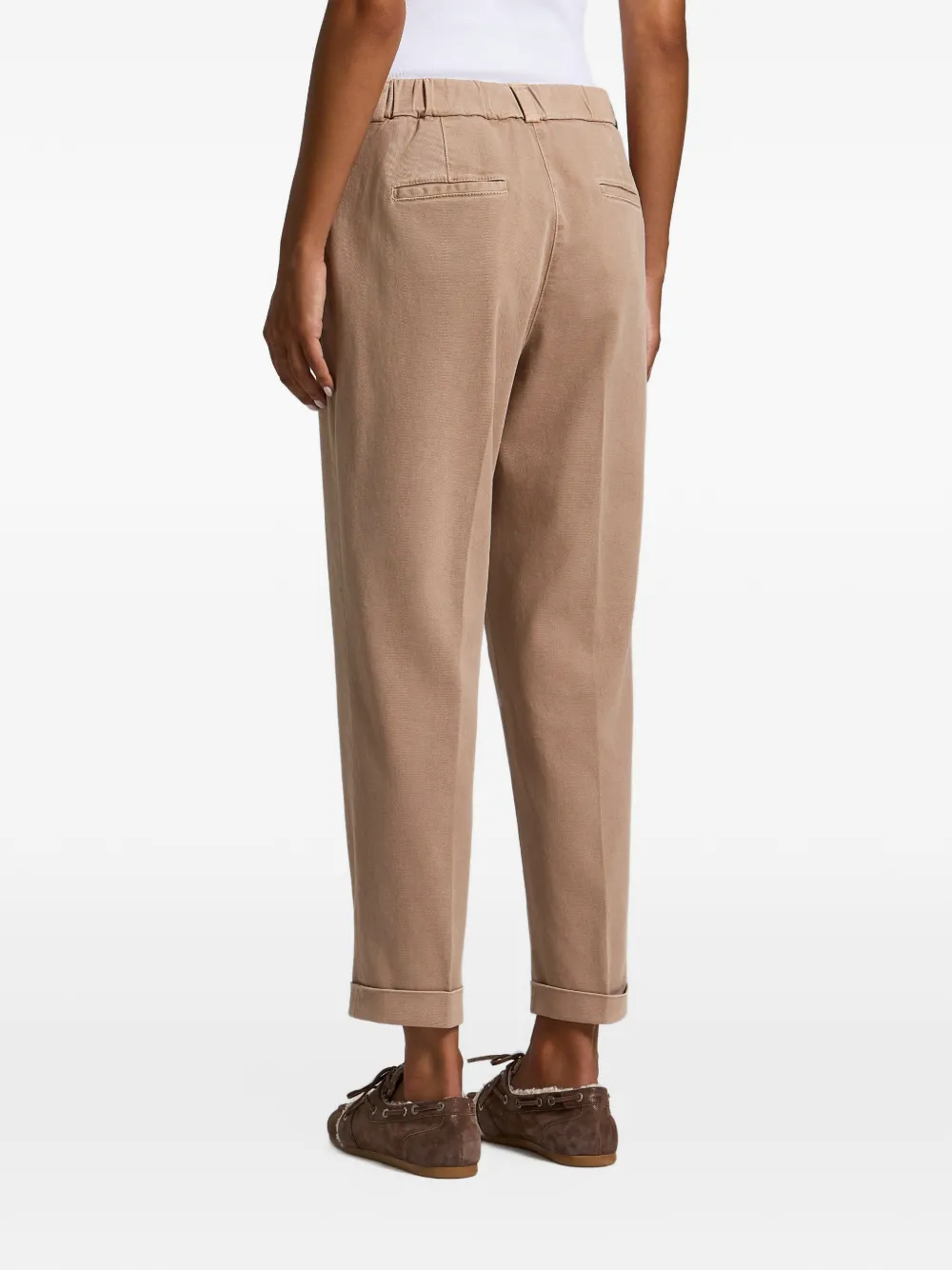 Peserico turn-up cuff tailored trousers Beige