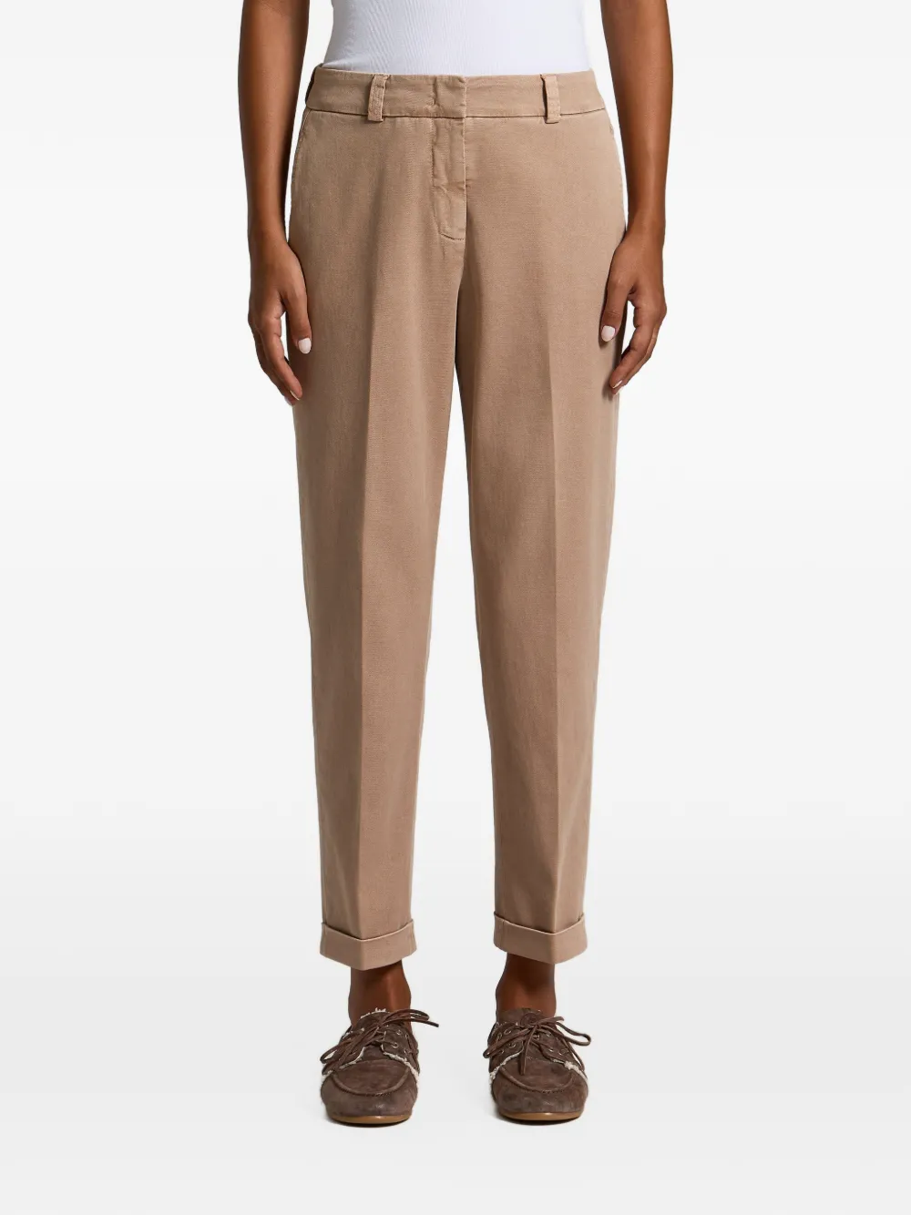 Peserico turn-up cuff tailored trousers Beige
