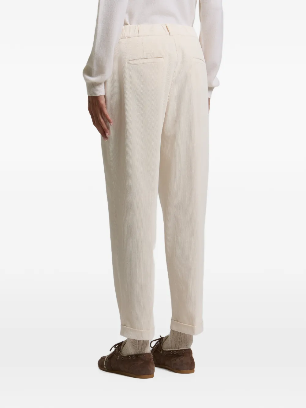 Peserico corduroy-effect tapered trousers Beige