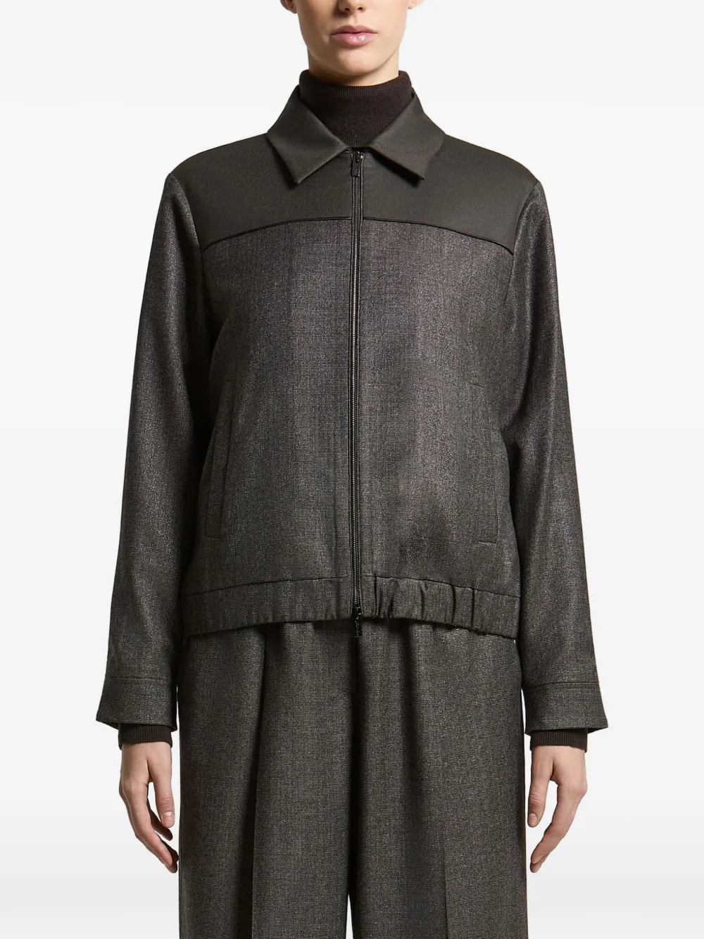 Peserico panelled elasticated-hem jacket
