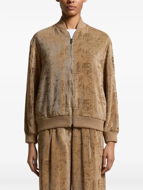 Peserico plissé-effect bomber jacket