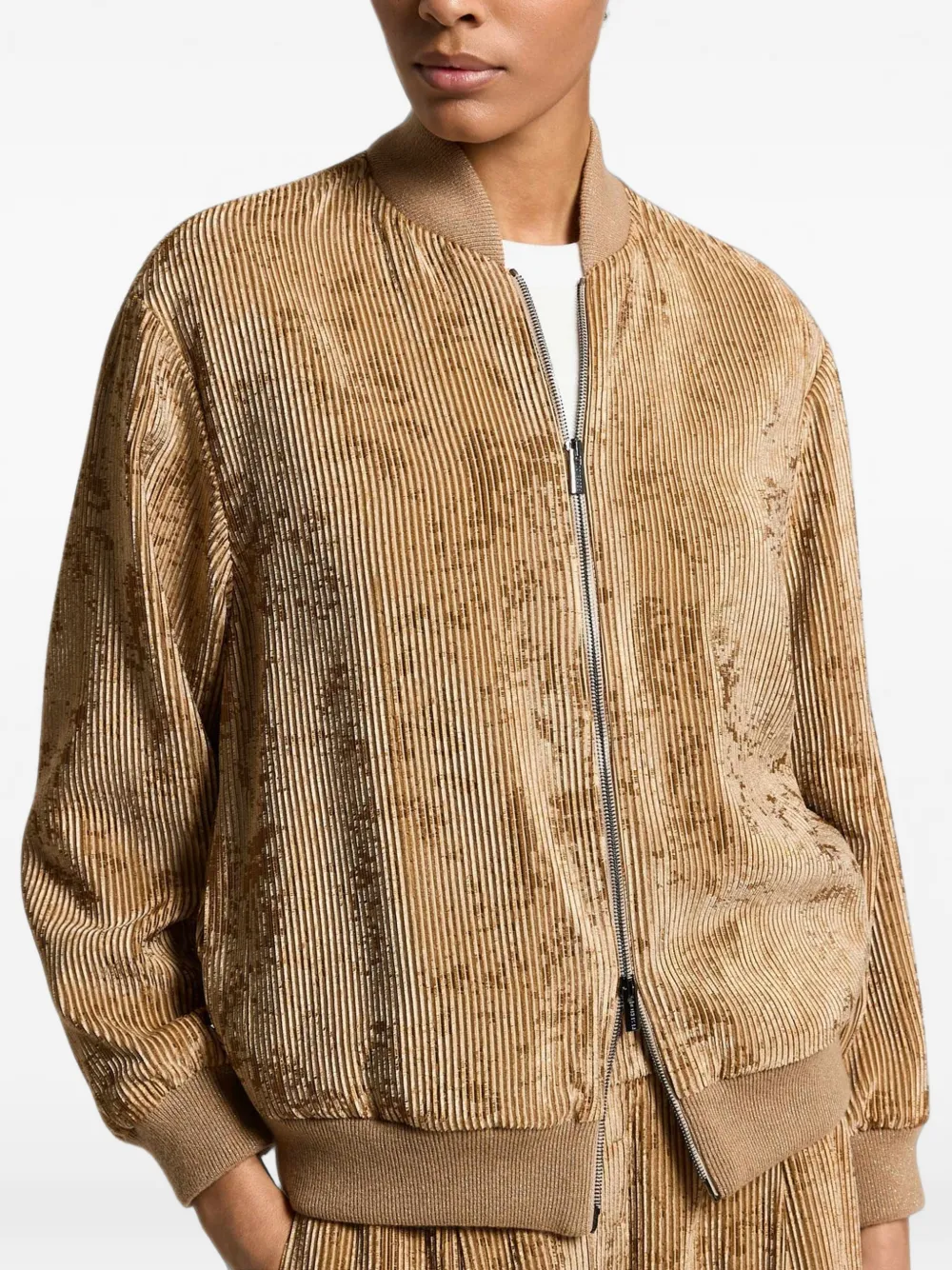 Peserico Bomberjack met plissé-effect Beige