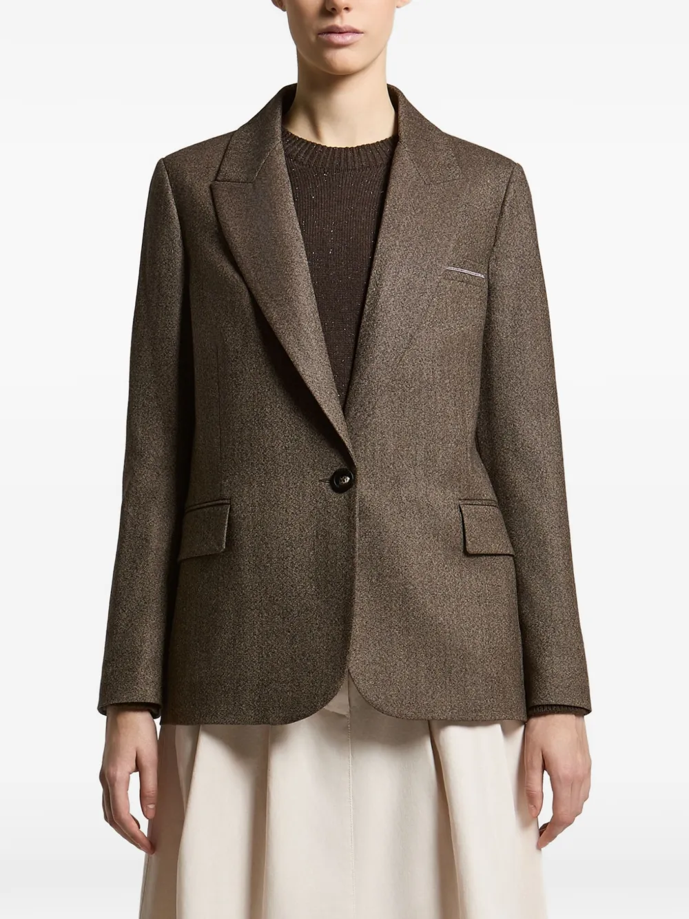 Peserico single-breasted peak-lapel blazer