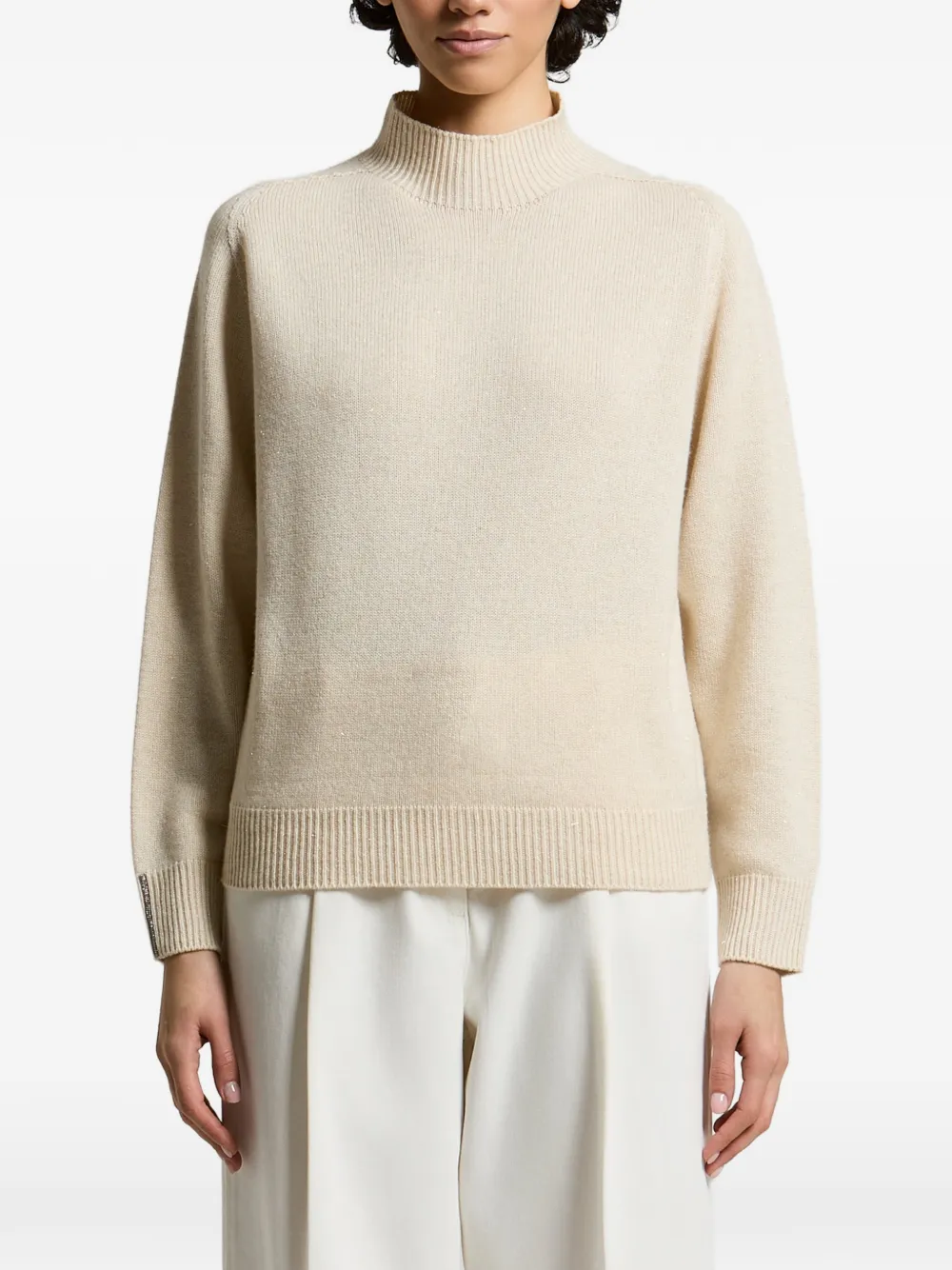 Peserico zip-cuff high-neck sweater - Neutrals