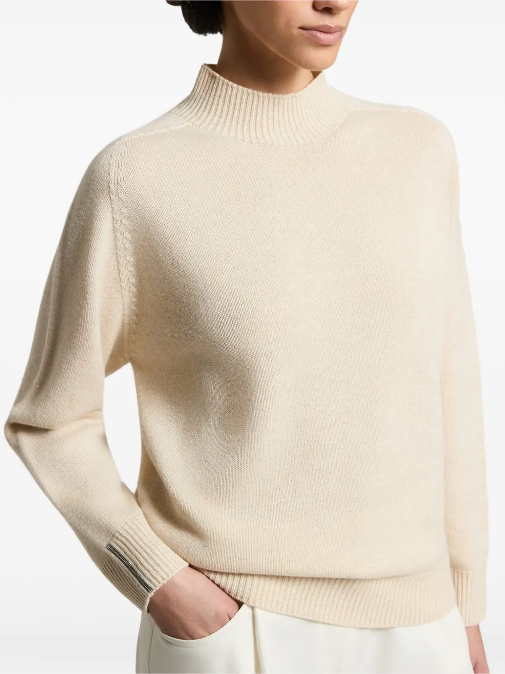 Peserico Coltrui met ritsmanchetten Beige