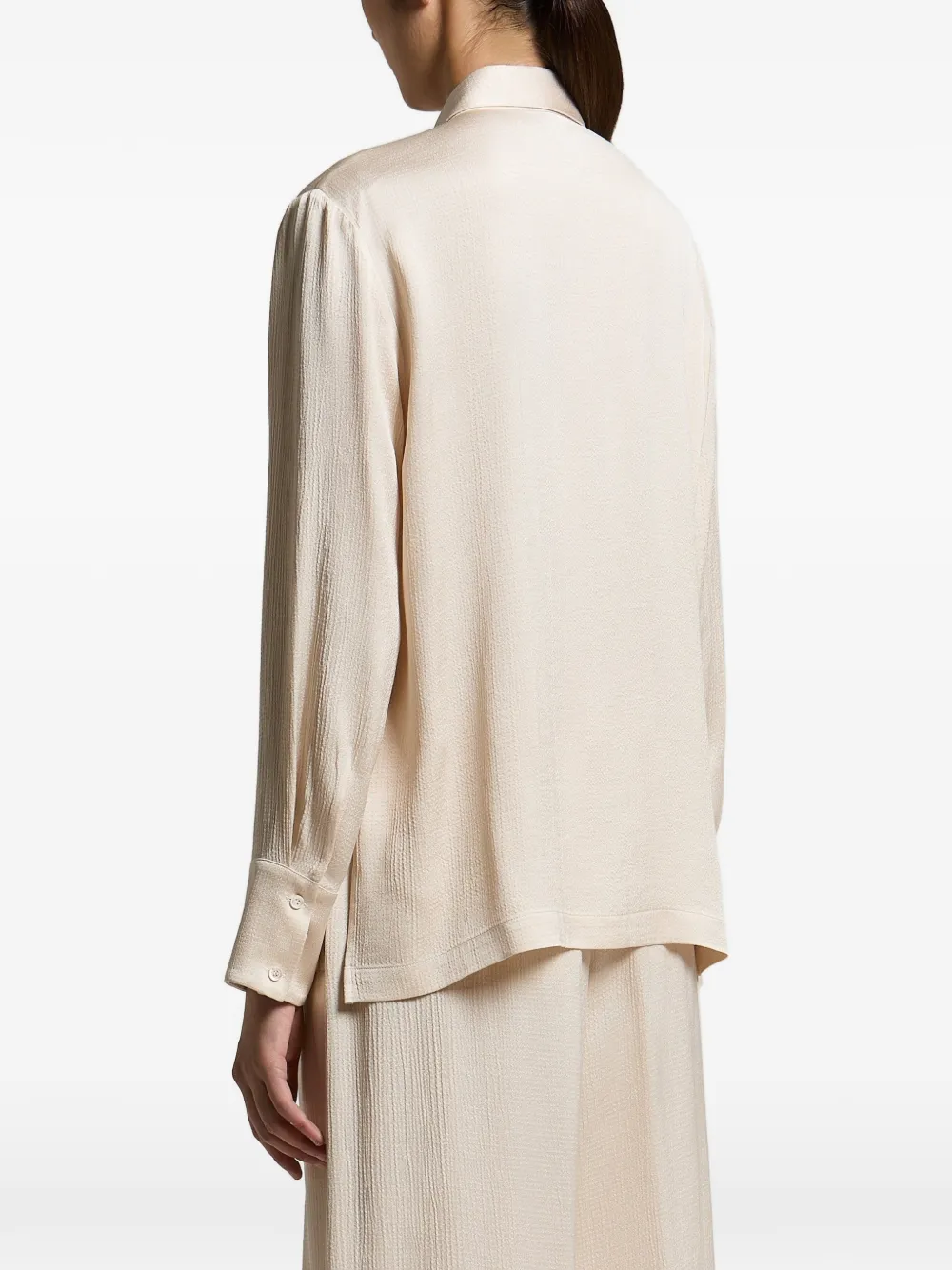 Peserico beaded-collar long-sleeve shirt Beige