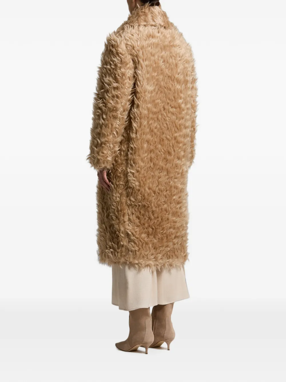 Peserico textured single-breasted coat Beige