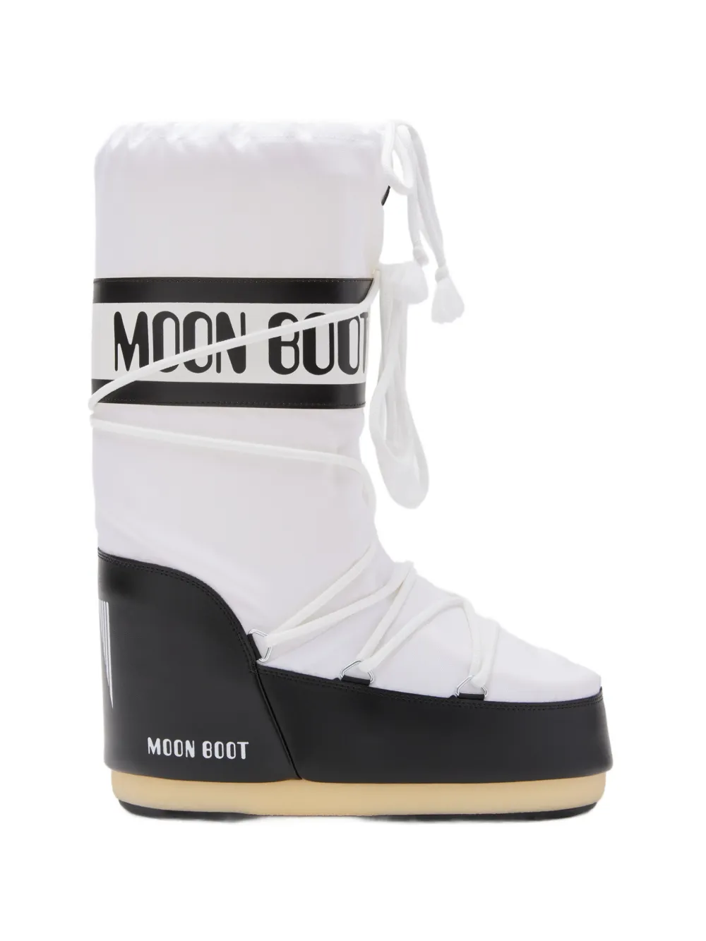 Moon Boot Kids logo-print lace-up boots - Bianco