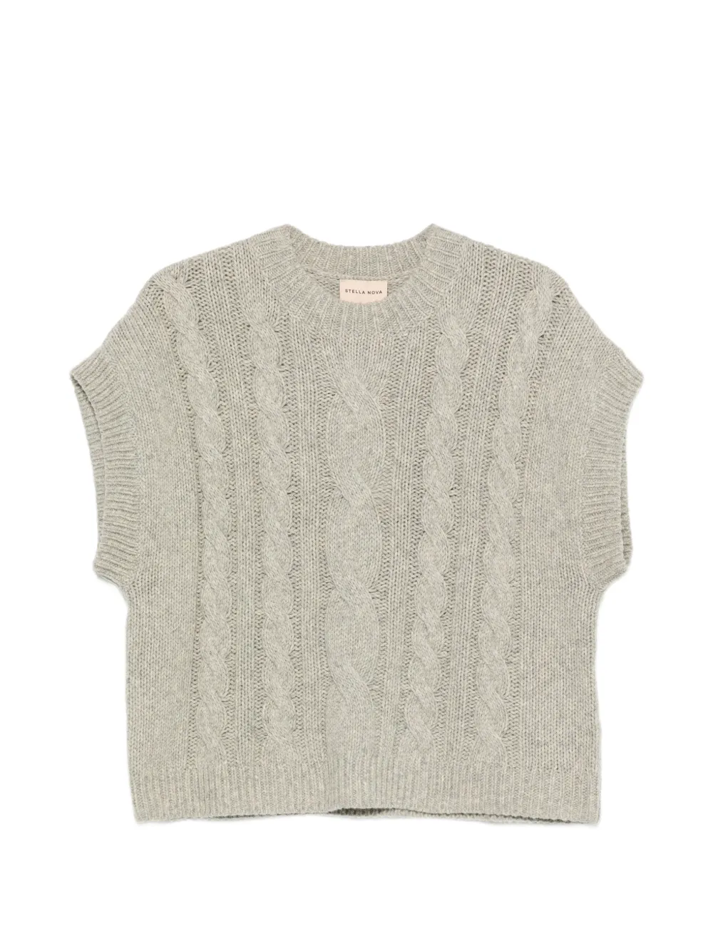 Stella Nova Cable-knit Vest In Gray