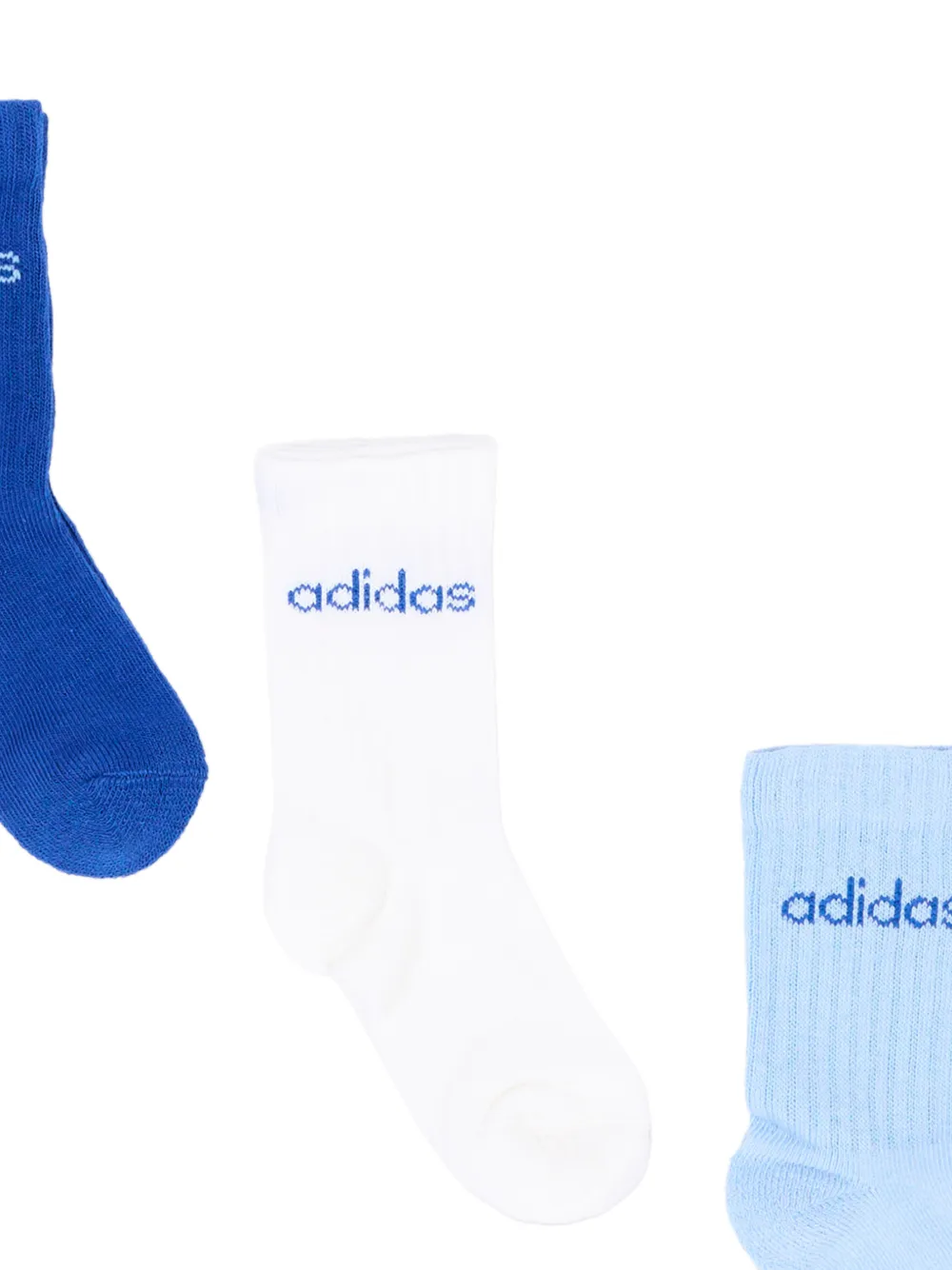adidas Kids logo-knit socks (set of three) Blauw