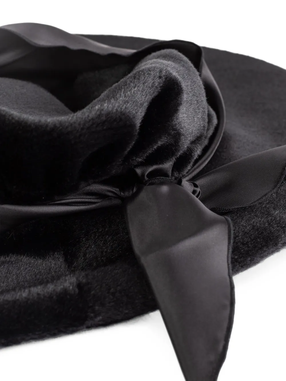 Junya Watanabe bow-detail wide-brim hat Zwart