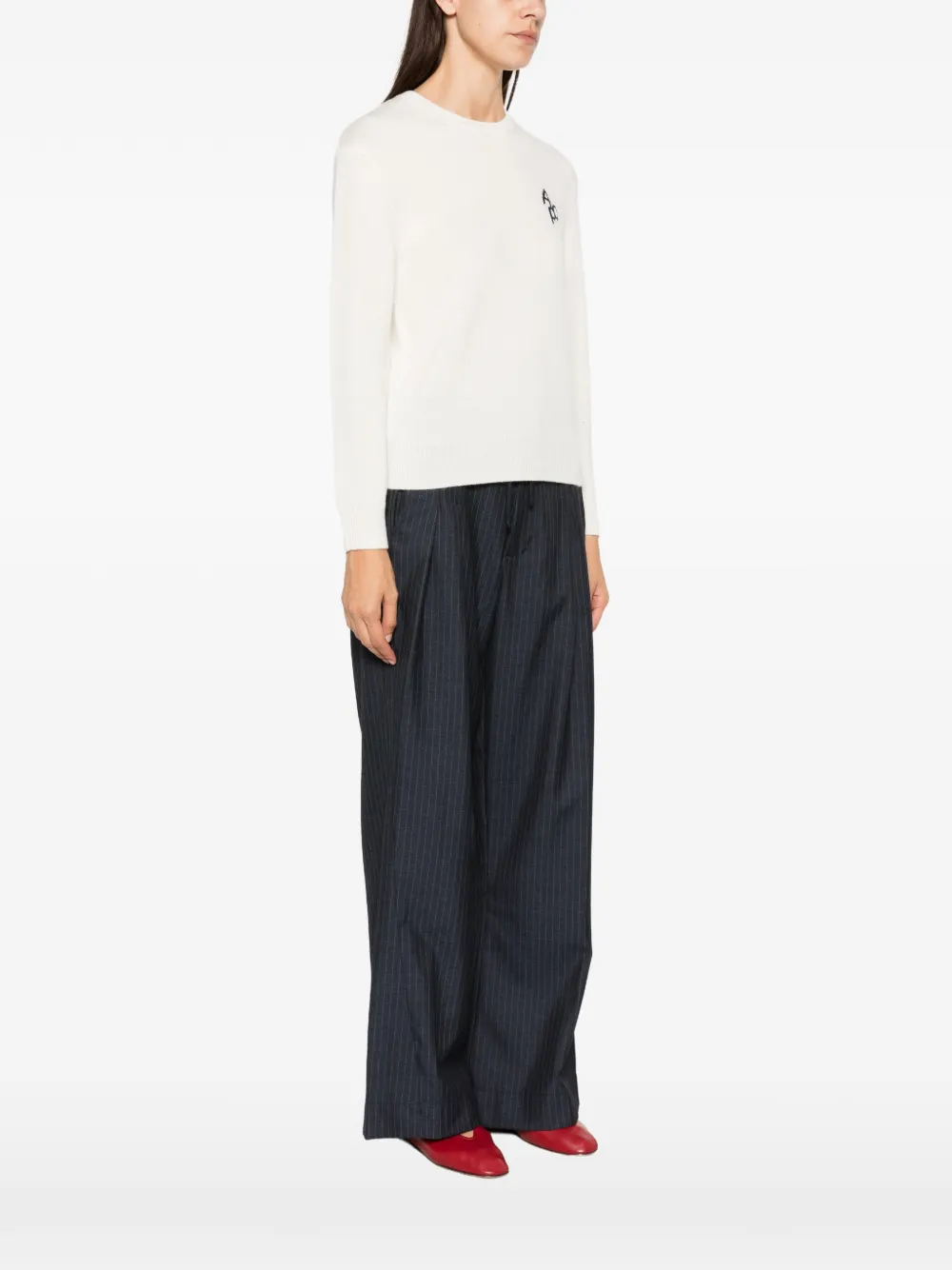 A.P.C. Trui met geborduurd logo Beige