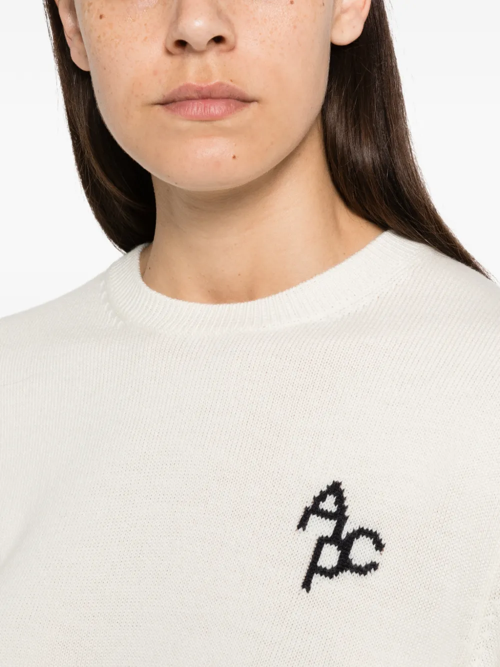 A.P.C. Trui met geborduurd logo Beige