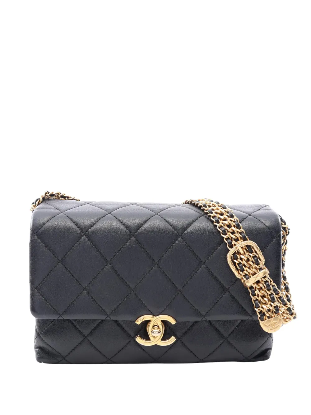 CHANEL Pre-Owned 2021-2026 CC Quilted Lambskin Buckle Flap shoulder bag - Nero